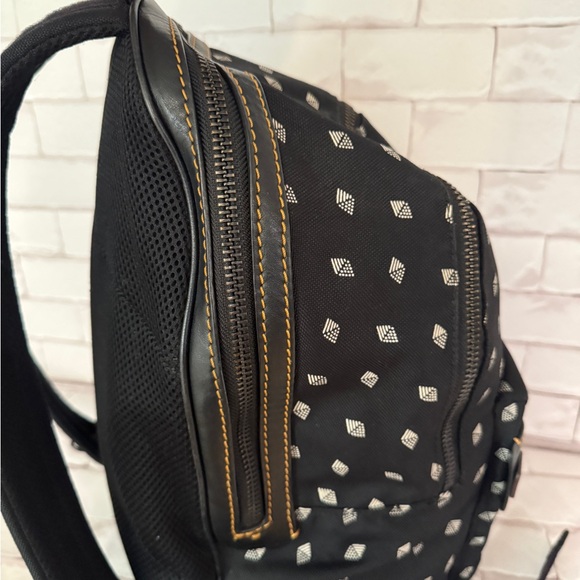 COACH Academy Backpack Travel Laptop Bag Dot Diamond Print Black Cordura - Picture 4 of 15